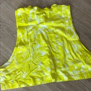 Lululemon Bright Yellow Tie-Dye Crop Top